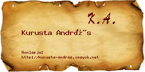 Kurusta András névjegykártya