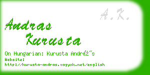 andras kurusta business card